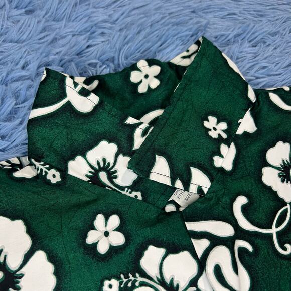 VINTAGE Pride Of Hawaii Floral Button Up Shirt Size XL Mens Summer Green 90s - Picture 4 of 12